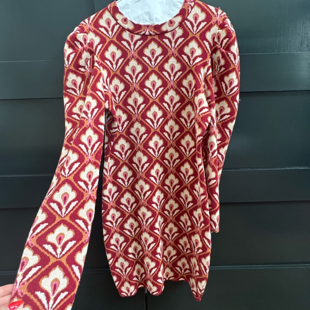 Flying Tomato Red and Cream Knit dress